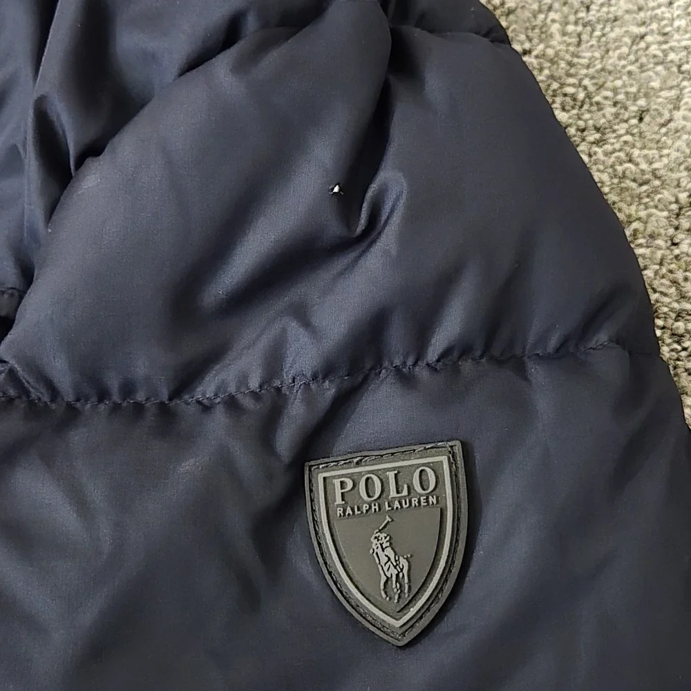 Polo Ralph Lauren Puffer Down Parka Long Jacket Size L 14-16 Youth Navy